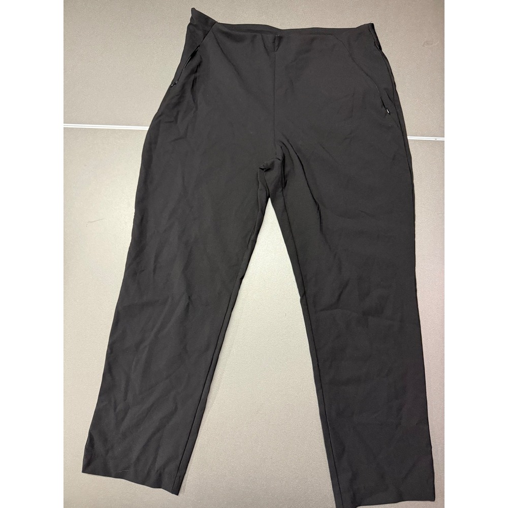 Acegolfs Black Performance Golf Pants Womens XL Straight Leg Stretch Side Zip